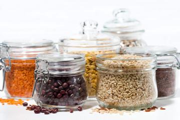 assortment of various cereals and legumes