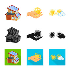 Vector illustration of innovation and technology sign. Collection of innovation and nature stock vector illustration.