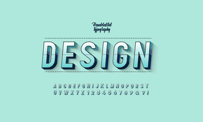 Vector of bold modern font and alphabet