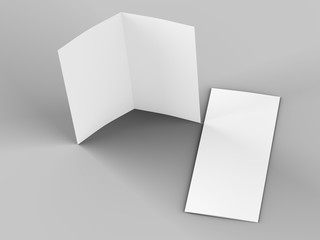 Leaflet folded to DL format - mock up - 3d illustartion
