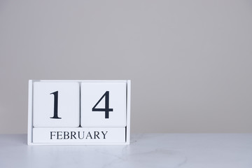 February Date Cube White Background