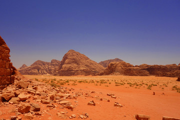 Wadi Rum pustynia - obrazy, fototapety, plakaty