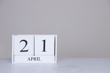 April Date Cube White Background