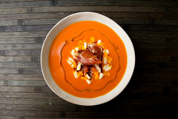 Salmorejo spanish tapa