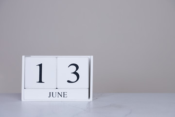 June Date Cube White Background