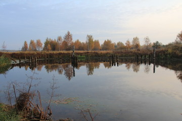Fototapeta premium Incredibly beautiful autumn landscapes in the village Filippovskoe, Vladimir region of Russia