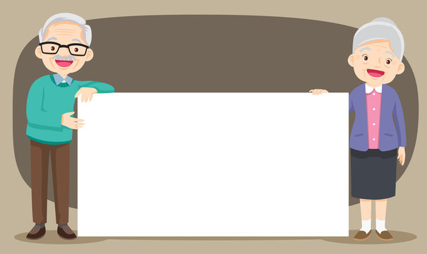 grandparents with White spece banner