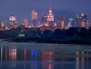 Warsaw Skyline by Night - Panorama Warszawy nocą - 279681302