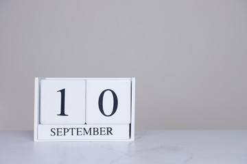 September Date Cube White Background