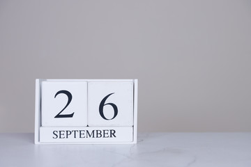 September Date Cube White Backgroun