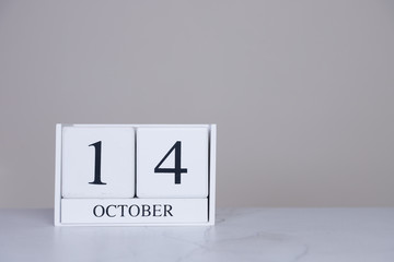 October Date Cube White Background