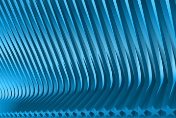 modern light blue 3D Illustration of abstract background - geometric surfaces formed by extruded star shape, christmass or veterans day concept