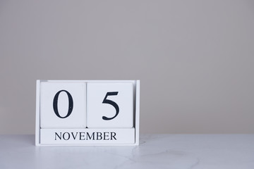 November Date Cube White Background