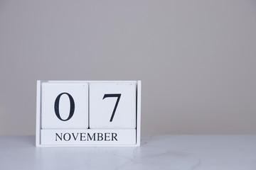 November Date Cube White Background