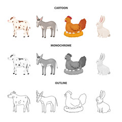 Vector design of breeding and kitchen sign. Collection of breeding and organic stock symbol for web.