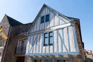 half-timbered house in the medieval fortified city of Guerande