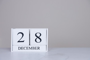 December Date Cube White Background