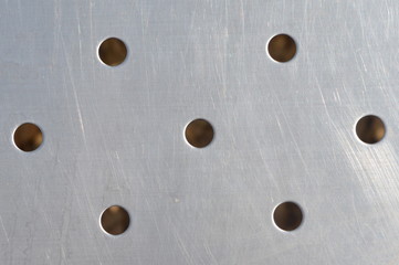 grau Platte aus Metal mit 7 Löchern