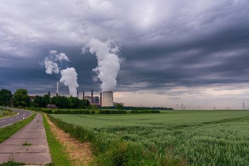 Fototapeta na wymiar View of the power station Frimmersdorf, Germany