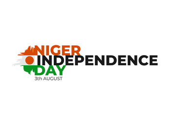 Happy Niger Independence Day greeting card, banner, poster design print. Niger flag grunge vector illustration on white background. Africa Republic national holiday, 3 august