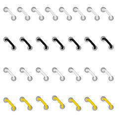 Vector spiral binder from 4 color Rope, white, black, gray and brown, at white background