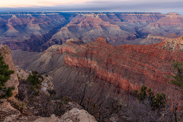 Sunset at the Grand Canyon, seen from the South Rim