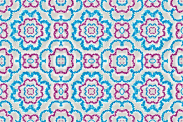Fototapeta premium Seamless endless repeating bright ornament of multi-colored geometric shapes