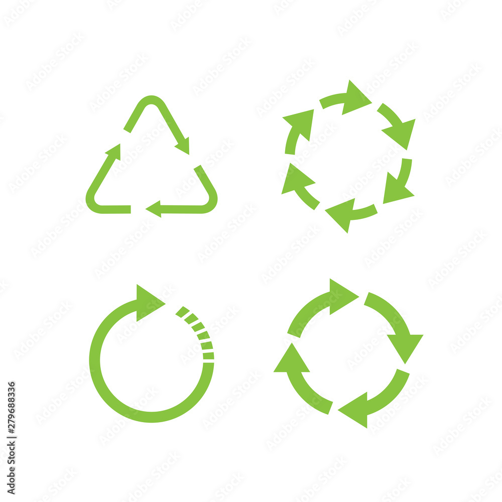 Leinwandbilder recycle icon set template color editable. recycle symbol pack vector sign isolated on white backgrou