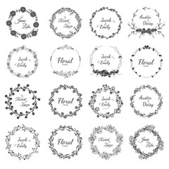 Wedding wreath collection for wedding. - Premium vector