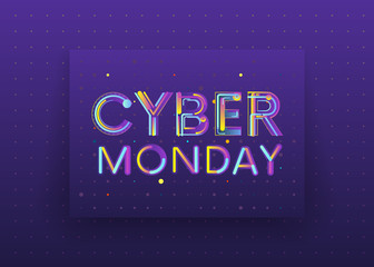 Obraz premium Cyber Monday, online shopping and marketing concept, vector
