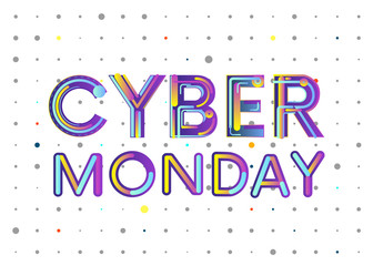 Fototapeta na wymiar Cyber Monday, online shopping and marketing concept, vector illustration.