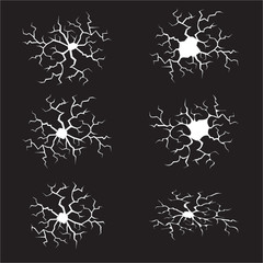 Set of hole in a wall or in the ground, ruined wall