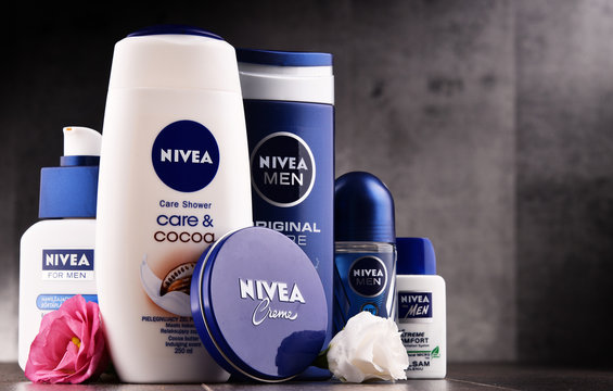 Variety of Nivea products including creme and soap