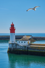 lighthouse of Guilvinec, a village with big fishing industry in Brittany, France