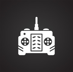 Drone related icon on background for graphic and web design. Simple illustration. Internet concept symbol for website button or mobile app.