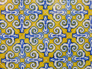 Colorful tile, detail of the Central Market in Valencia, Spain.