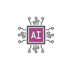 Artificial Intelligence Ai related icon on background for graphic and web design. Simple illustration. Internet concept symbol for website button or mobile app.