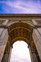 A view of the Arc de Triomphe located in Paris, France.