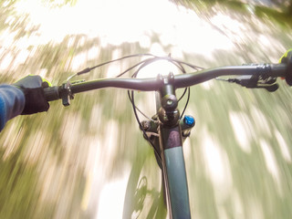 MTB bicycle on the trail in the spring season