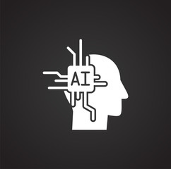 Artificial Intelligence Ai related icon on background for graphic and web design. Simple illustration. Internet concept symbol for website button or mobile app.