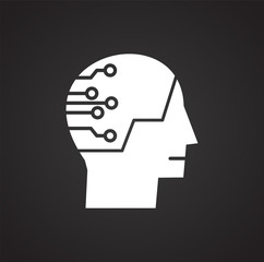 Artificial Intelligence Ai related icon on background for graphic and web design. Simple illustration. Internet concept symbol for website button or mobile app.