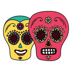 day of the dead celebration skulls masks