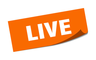 live sticker. live square isolated sign. live