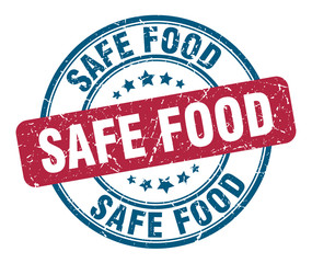 safe food stamp. safe food round grunge sign. safe food