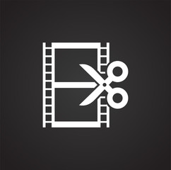 Film strip related icon on background for graphic and web design. Simple illustration. Internet concept symbol for website button or mobile app.