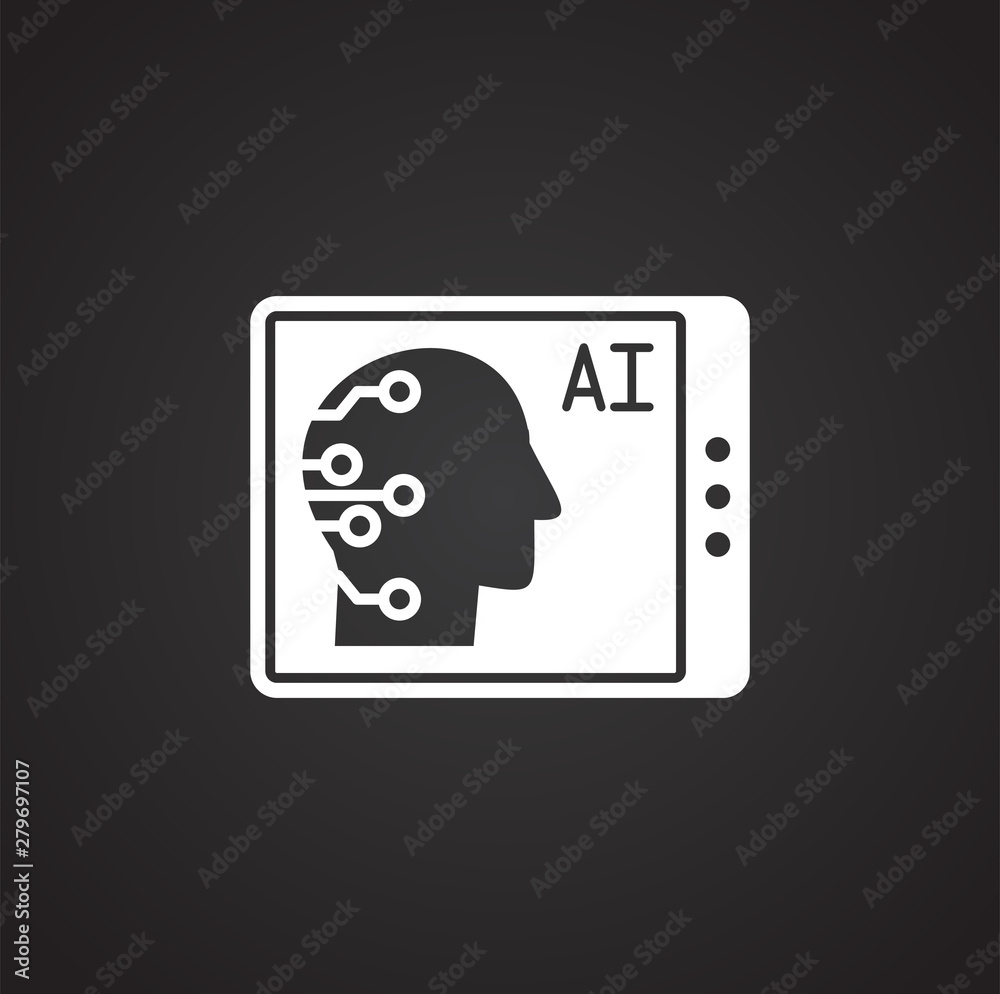 Poster artificial intelligence ai related icon on background for graphic and web design. simple illustratio