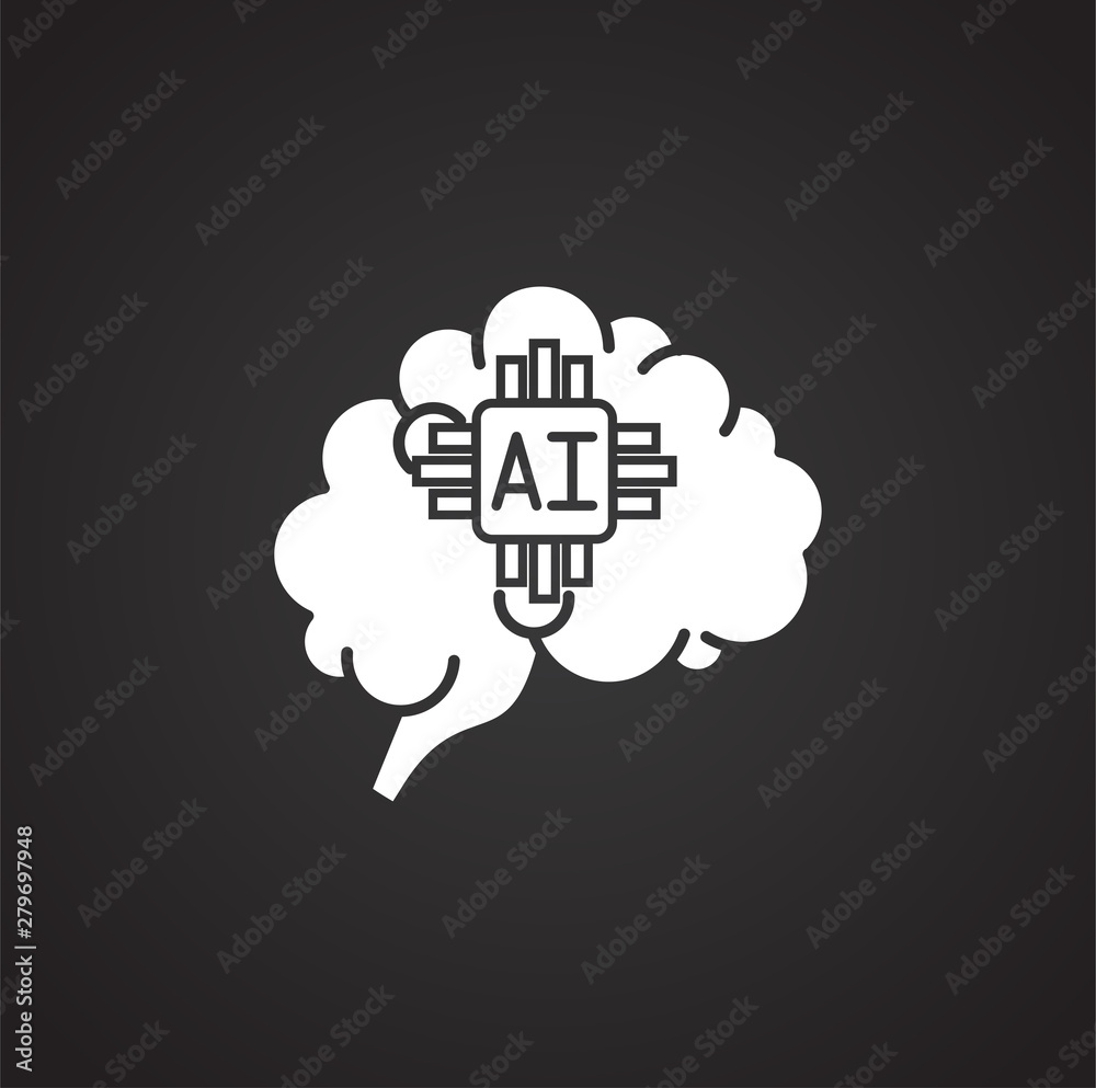 Poster artificial intelligence ai related icon on background for graphic and web design. simple illustratio