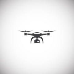 Drone related icon on background for graphic and web design. Simple illustration. Internet concept symbol for website button or mobile app.