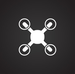 Drone related icon on background for graphic and web design. Simple illustration. Internet concept symbol for website button or mobile app.