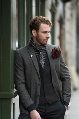 Fashion portrait of young handsome man.
